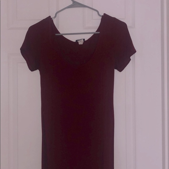 Burgundy maxi top with side slits - Picture 2 of 3